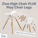 Ziza Highchair Bundle (includes Play Chair Short Legs) Coconut White - Cheeky Rascals UK