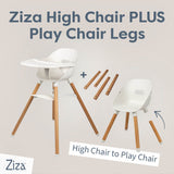 Ziza Highchair Bundle (includes Play Chair Short Legs) Coconut White - Cheeky Rascals UK