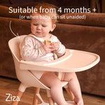 Ziza Highchair And Tray - Blush Pink - Cheeky Rascals UK