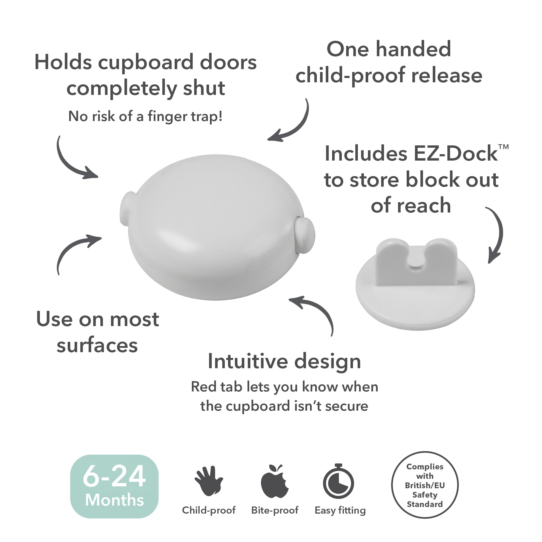 Fred Safety Double Door Block (x1) - Pure White - Cheeky Rascals UK