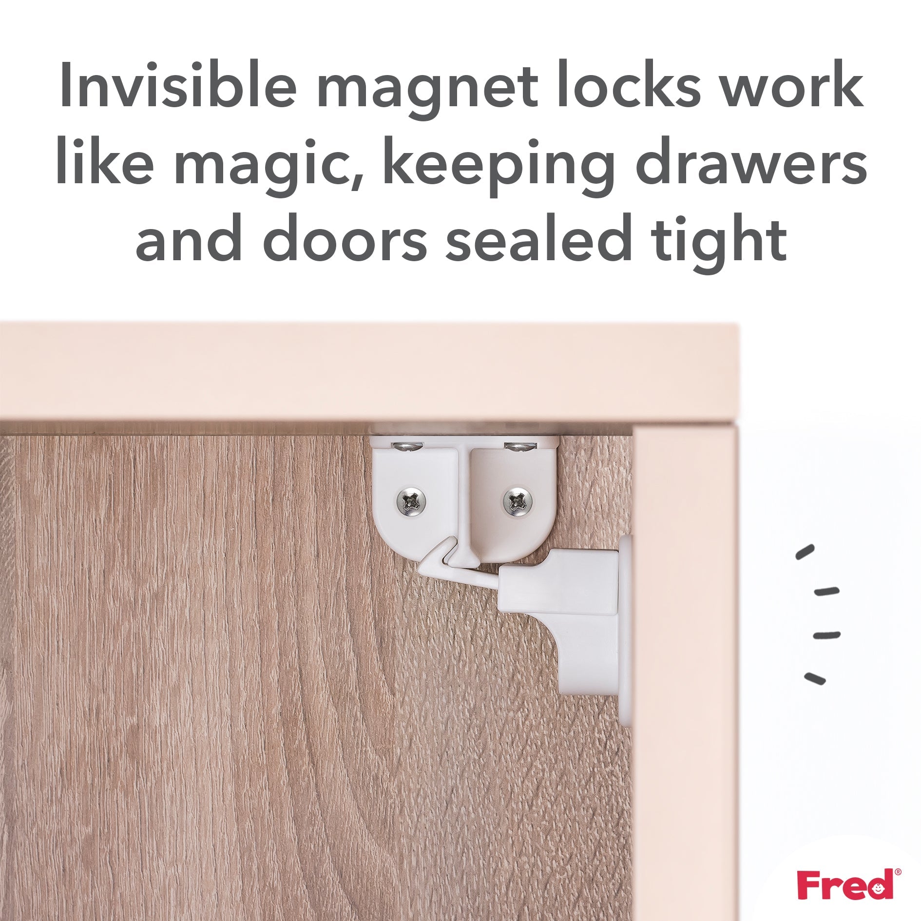 Fred Safety Invisible Magnet Lock (x2) - Dark Grey - Cheeky Rascals UK