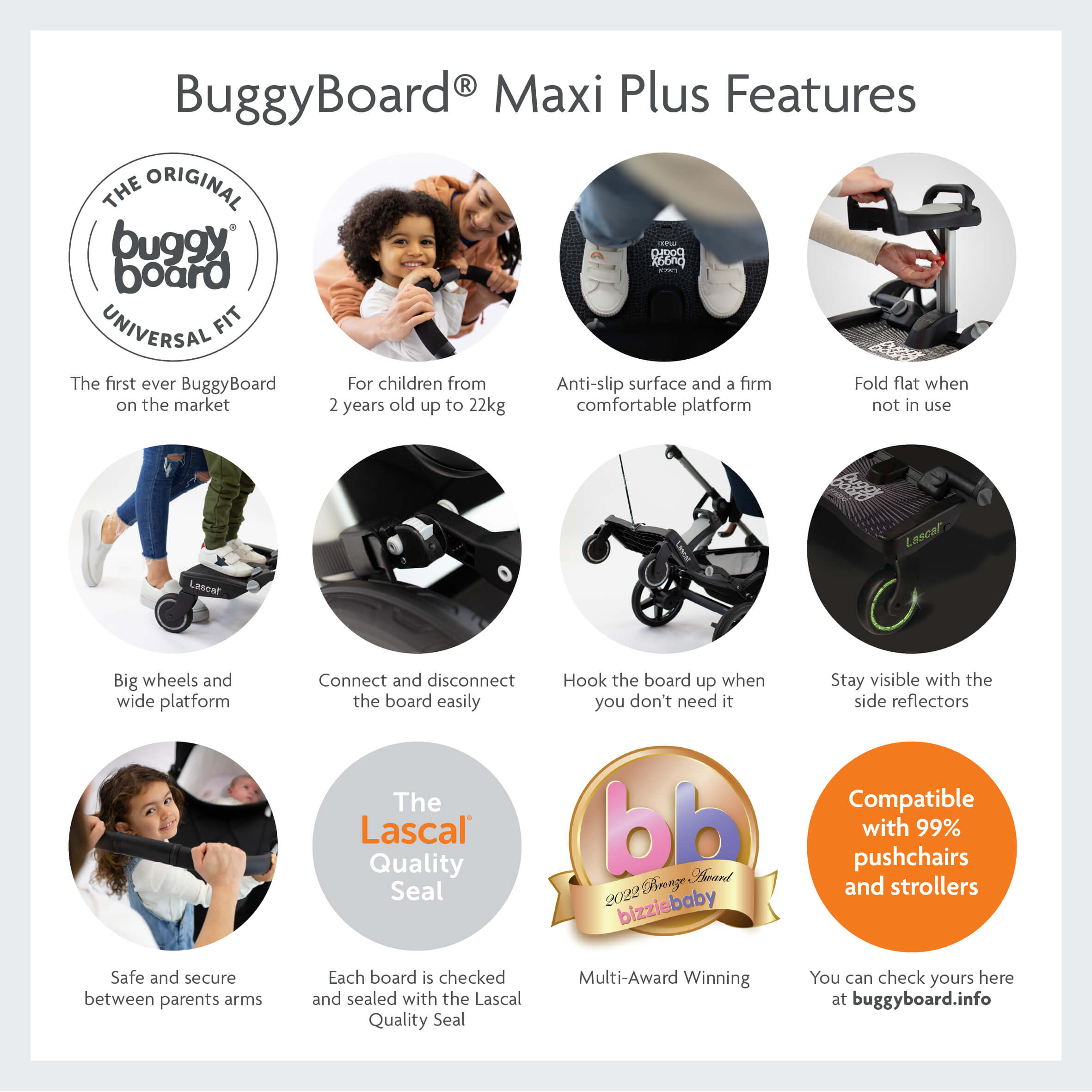 Lascal BuggyBoard® Maxi Plus Designer - Black Croc - Cheeky Rascals UK