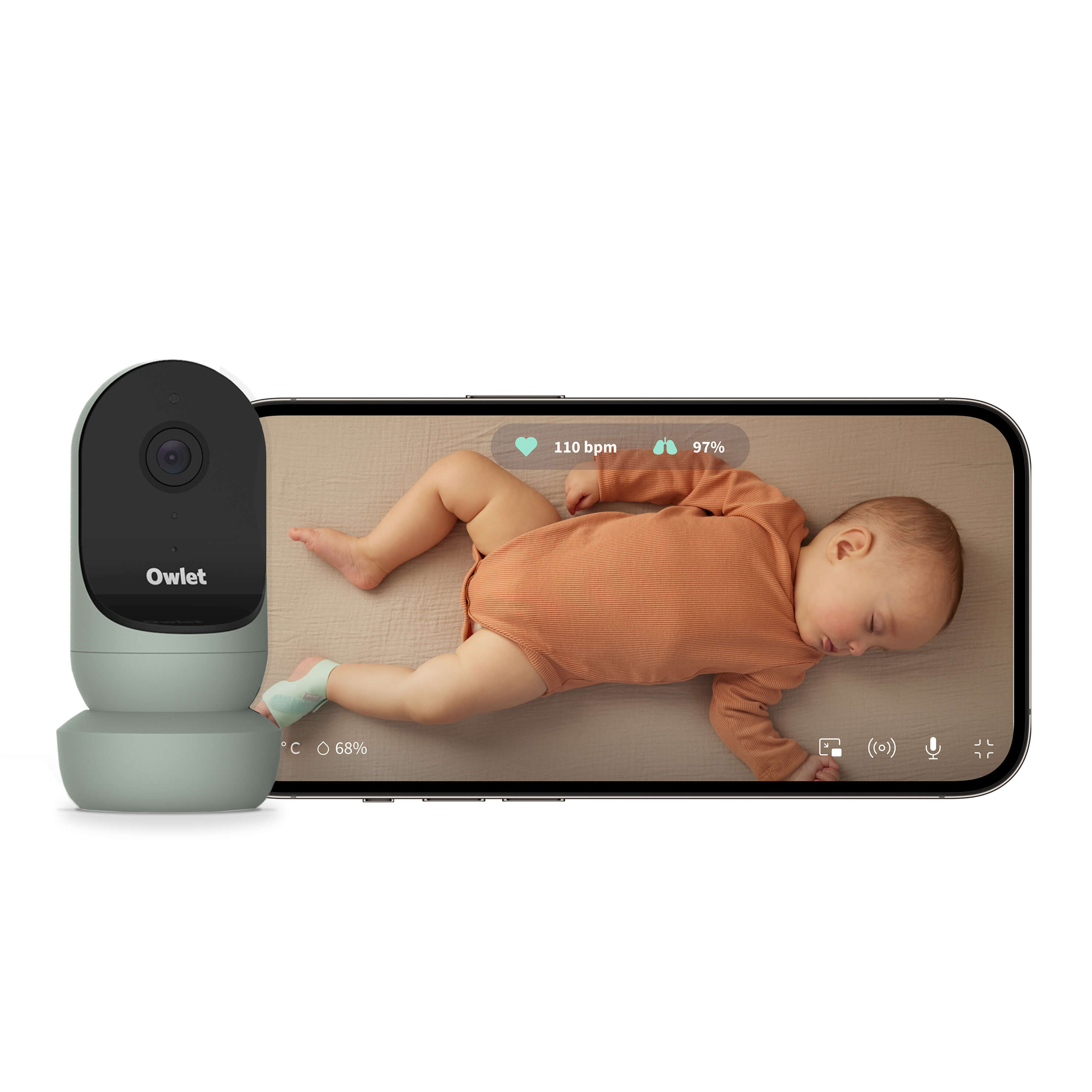 Owlet Cam® 2 Baby Monitor - Sage Green - Cheeky Rascals UK