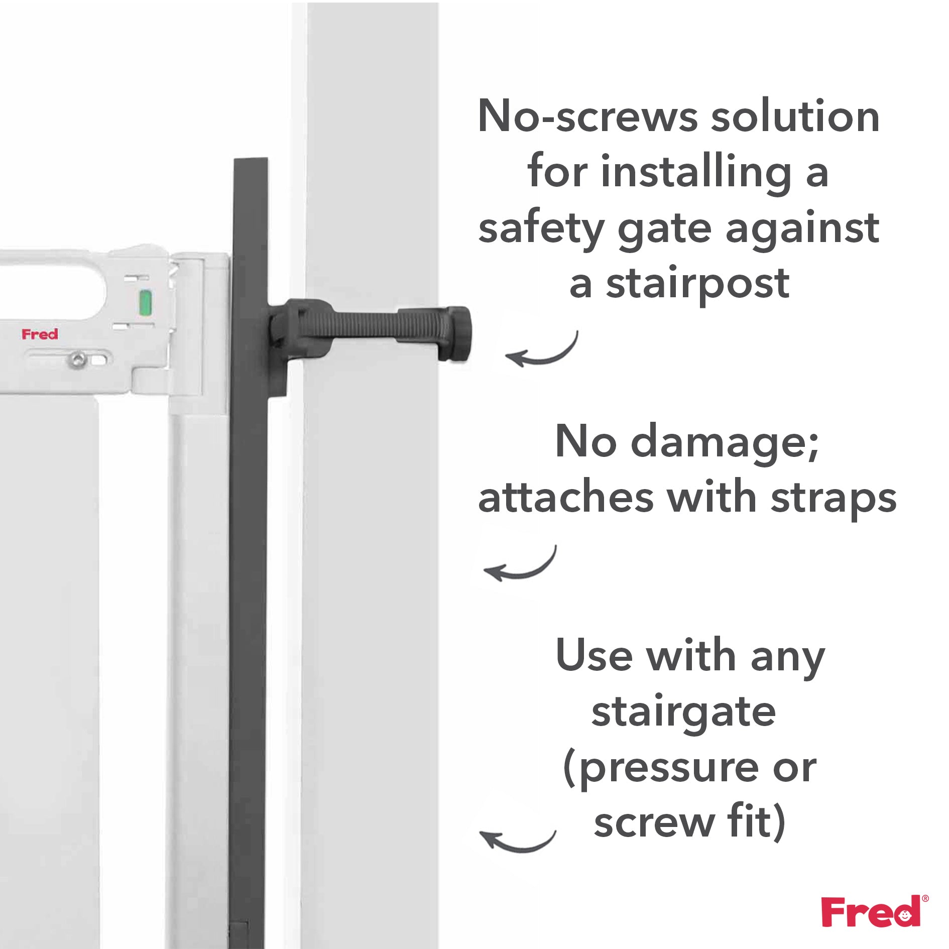 Fred Safety Universal Stairpost Fitting Kit - Dark Grey - Cheeky Rascals UK