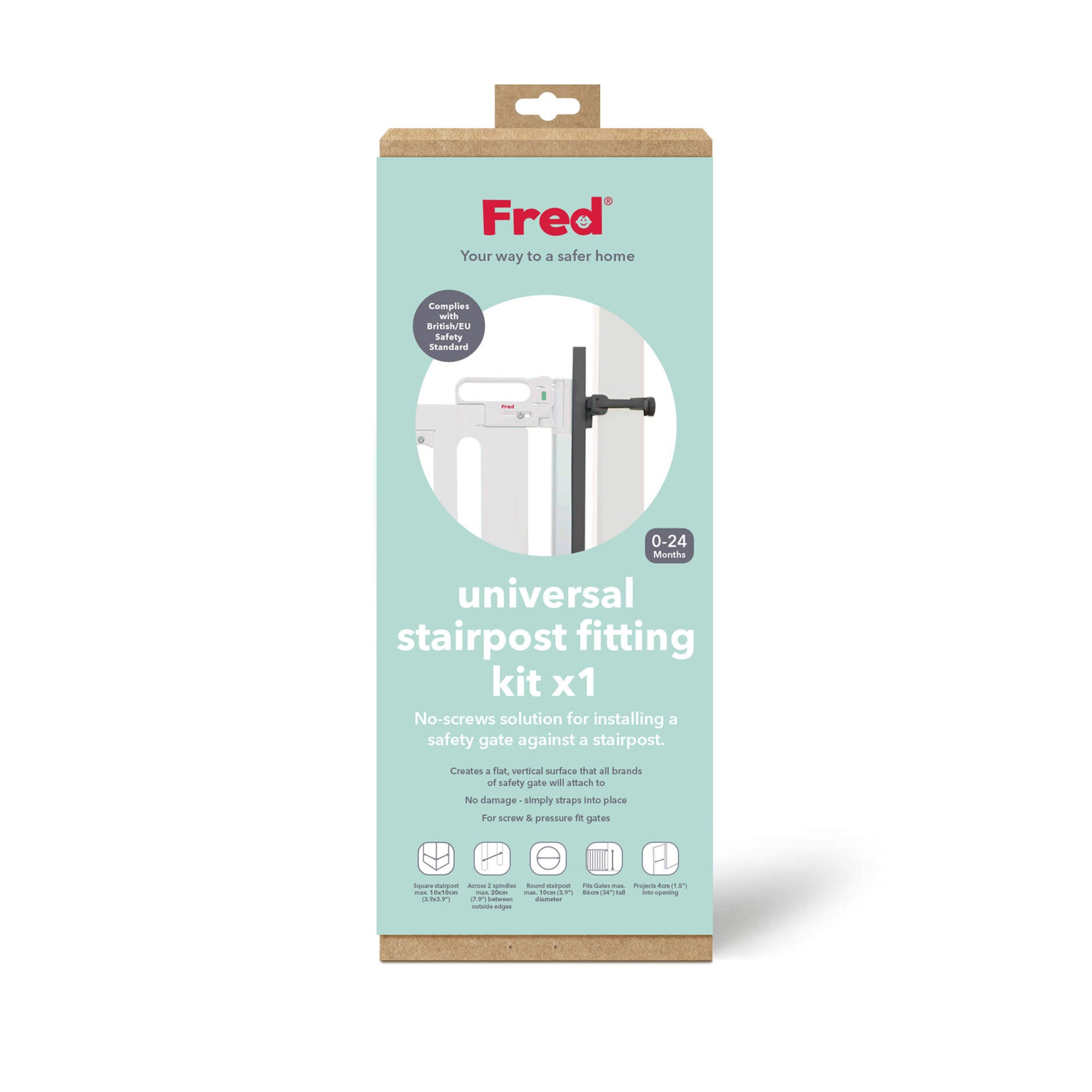 Fred Safety Universal Stairpost Fitting Kit - Dark Grey - Cheeky Rascals UK