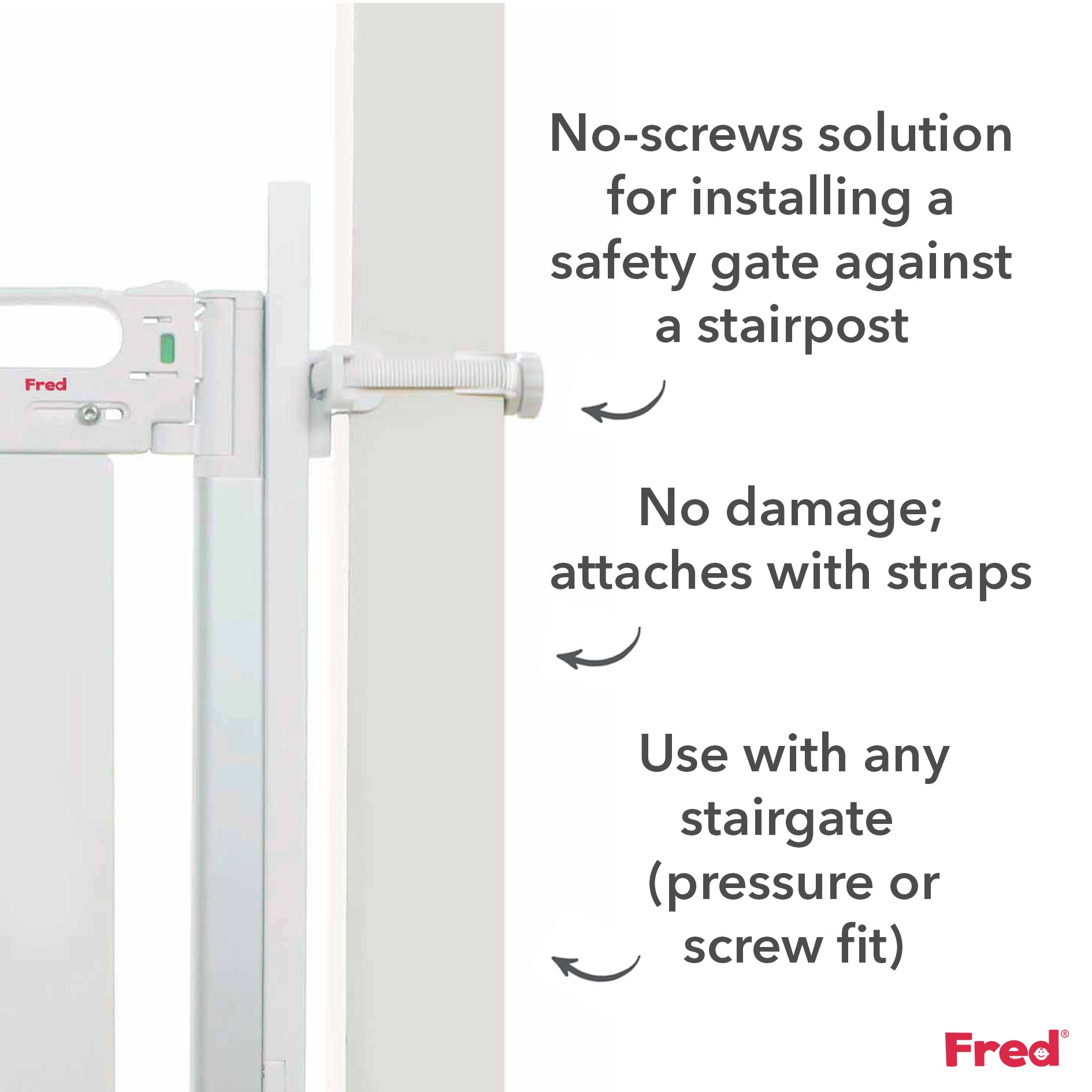 Fred Safety Universal Stairpost Fitting Kit - Pure White - Cheeky Rascals UK