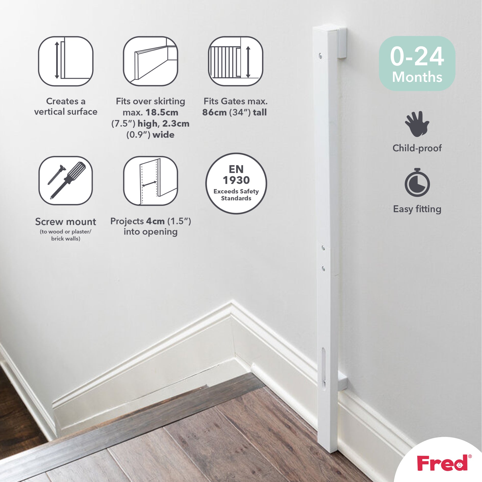 Fred Safety Universal Wall & Skirting Kit - Dark Grey - Cheeky Rascals UK