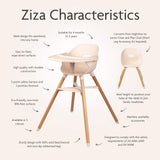 Ziza Highchair And Tray - Blush Pink - Cheeky Rascals UK