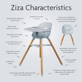 Ziza Highchair And Tray - Misty Grey - Cheeky Rascals UK